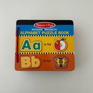 Melissa & Doug Wooden Magnetic Alphabet Puzzle Book